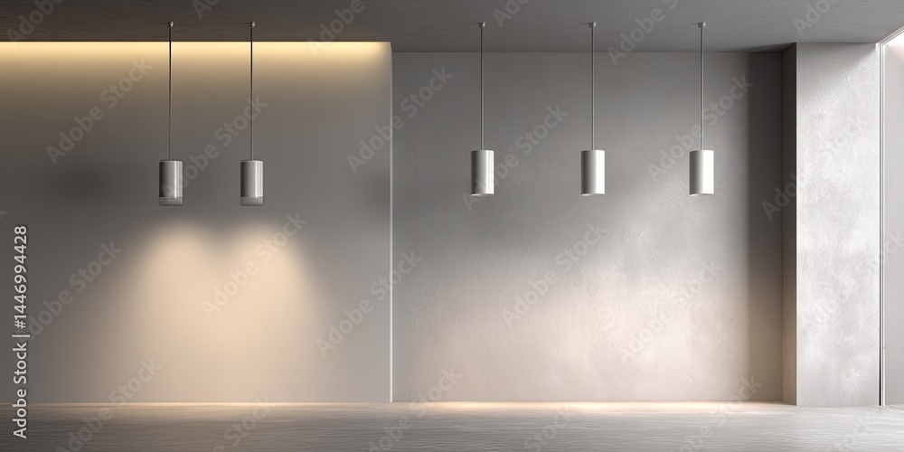Poster Modern Minimalist Background with Soft Lighting in a Simple Interior Space for Creative Projects and Art Displays
