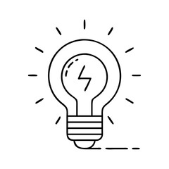 light bulb idea icon, light bulb idea line art - simple line art of light bulb idea, perfect for light bulb idea logos and icons