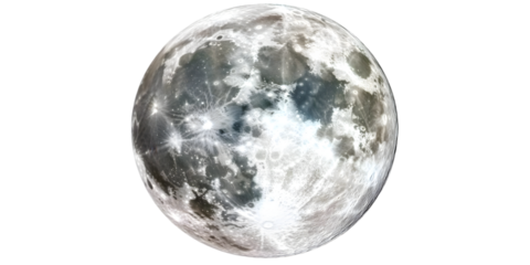 Full Moon Isolated Realistic Image