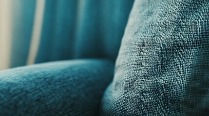 Teal fabric upholstery detail
