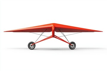 Red ultralight aircraft, front view