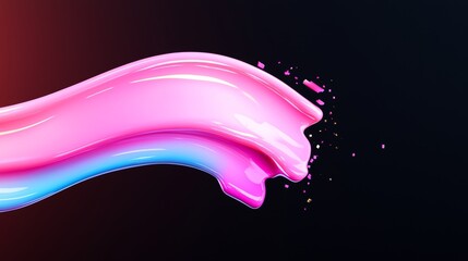 Abstract Pink And Blue Paint Splash On Black Background