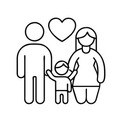 adoptive family icon, adoptive family line art - simple line art of adoptive family, perfect for adoptive family logos and icons