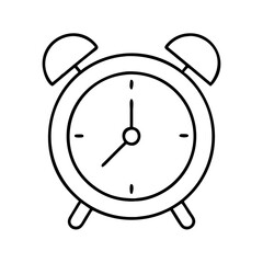 alarm clock icon, alarm clock line art - simple line art of alarm clock, perfect for alarm clock logos and icons