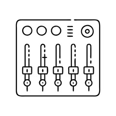 audio mixer icon, audio mixer line art - simple line art of audio mixer, perfect for audio mixer logos and icons