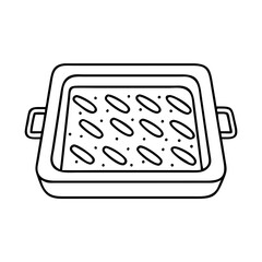 baking tray icon, baking tray line art - simple line art of baking tray, perfect for baking tray logos and icons