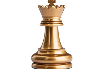 Gold Chess Queen Isolated Transparent Background Illustration