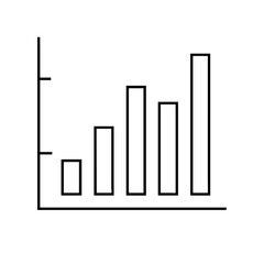 bar chart icon, bar chart line art - simple line art of bar chart, perfect for bar chart logos and icons