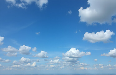 Fototapeta premium Beautiful Blue Sky with Scattered Clouds