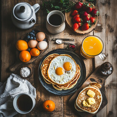 Classic Breakfast with Crispy Bacon and Eggs &ndash; Hearty Morning Meal with Toast, Fried or Scrambled Eggs, and Optional Avocado or Veggies &ndash; Easy Protein-Packed Start to Your Day