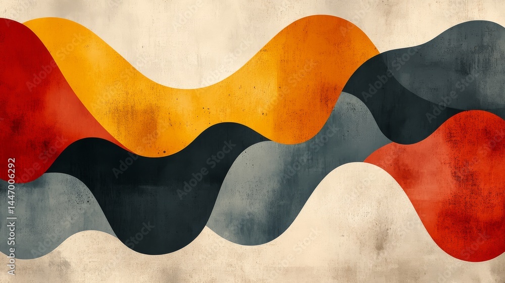Poster modern abstract wave pattern with textured surface in earthy tones for minimalist design and aesthet