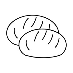 bread icon, bread line art - simple line art of bread, perfect for bread logos and icons