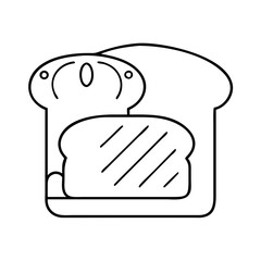 bread icon, bread line art - simple line art of bread, perfect for bread logos and icons