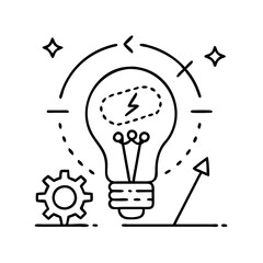 breakthrough idea icon, breakthrough idea line art - simple line art of breakthrough idea, perfect for breakthrough idea logos and icons