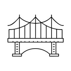 bridge icon, bridge line art - simple line art of bridge, perfect for bridge logos and icons