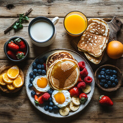 Classic Breakfast with Crispy Bacon and Eggs &ndash; Hearty Morning Meal with Toast, Fried or Scrambled Eggs, and Optional Avocado or Veggies &ndash; Easy Protein-Packed Start to Your Day