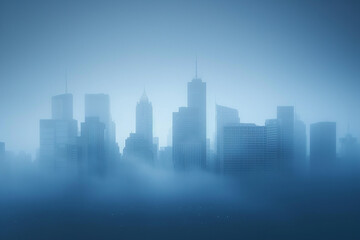 Enigmatic fog transforms city skyline into appealing  mesmerizing silhouette, blending urban environment with untamed forces of nature in appealing  captivating dance of enchantment, creating an ether