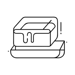 butter icon, butter line art - simple line art of butter, perfect for butter logos and icons