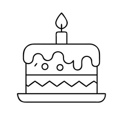 cake icon, cake line art - simple line art of cake, perfect for cake logos and icons