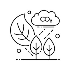 carbon neutral icon, carbon neutral line art - simple line art of carbon neutral, perfect for carbon neutral logos and icons