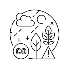 carbon neutral icon, carbon neutral line art - simple line art of carbon neutral, perfect for carbon neutral logos and icons