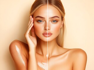 Before & after tan comparison