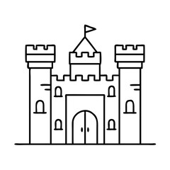 castle icon, castle line art - simple line art of castle, perfect for castle logos and icons