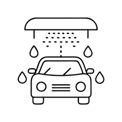 car wash icon, car wash line art - simple line art of car wash, perfect for car wash logos and icons
