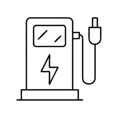 charging station icon, charging station line art - simple line art of charging station, perfect for charging station logos and icons