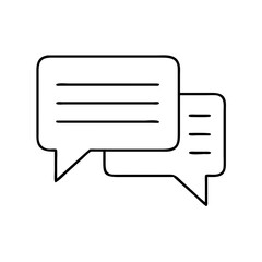chat bubble icon, chat bubble line art - simple line art of chat bubble, perfect for chat bubble logos and icons