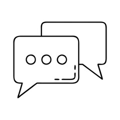 chat bubble icon, chat bubble line art - simple line art of chat bubble, perfect for chat bubble logos and icons