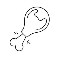 chicken leg icon, chicken leg line art - simple line art of chicken leg, perfect for chicken leg logos and icons