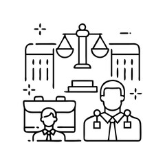 civil case icon, civil case line art - simple line art of civil case, perfect for civil case logos and icons