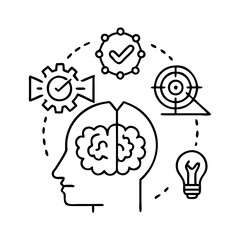 cognitive skills icon, cognitive skills line art - simple line art of cognitive skills, perfect for cognitive skills logos and icons