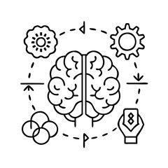 cognitive skills icon, cognitive skills line art - simple line art of cognitive skills, perfect for cognitive skills logos and icons