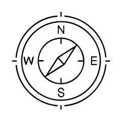 compass direction icon, compass direction line art - simple line art of compass direction, perfect for compass direction logos and icons