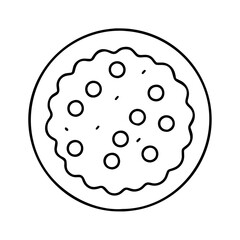 cookie icon, cookie line art - simple line art of cookie, perfect for cookie logos and icons
