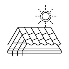 cool roof icon, cool roof line art - simple line art of cool roof, perfect for cool roof logos and icons