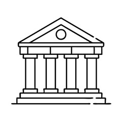 courthouse icon, courthouse line art - simple line art of courthouse, perfect for courthouse logos and icons