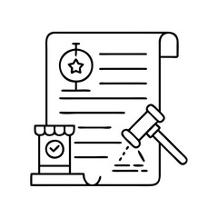 court order icon, court order line art - simple line art of court order, perfect for court order logos and icons
