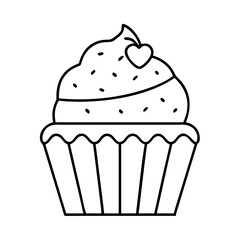 cupcake icon, cupcake line art - simple line art of cupcake, perfect for cupcake logos and icons