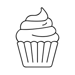 cupcake icon, cupcake line art - simple line art of cupcake, perfect for cupcake logos and icons