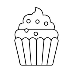 cupcake icon, cupcake line art - simple line art of cupcake, perfect for cupcake logos and icons