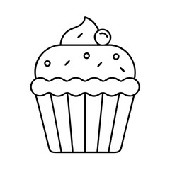cupcake icon, cupcake line art - simple line art of cupcake, perfect for cupcake logos and icons