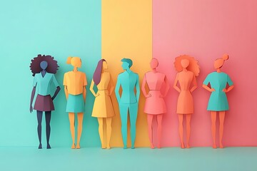 Uplifting Paper Doll Women Community Cutouts