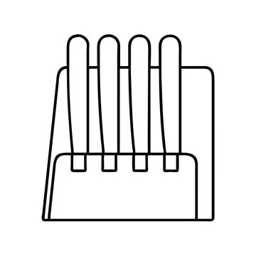 recommend clip art: cutting knife block icon, cutting knife block line art - simple line art of cutting knife block, perfect for cutting knife block logos and icons