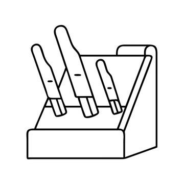 recommend clip art: cutting knife block icon, cutting knife block line art - simple line art of cutting knife block, perfect for cutting knife block logos and icons