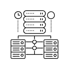 data center icon, data center line art - simple line art of data center, perfect for data center logos and icons