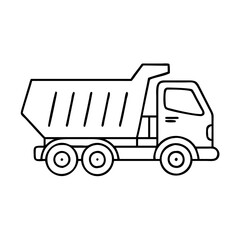 dump truck icon, dump truck line art - simple line art of dump truck, perfect for dump truck logos and icons