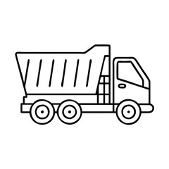 dump truck icon, dump truck line art - simple line art of dump truck, perfect for dump truck logos and icons